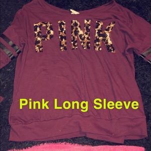 Pink long sleeve fits like a medium